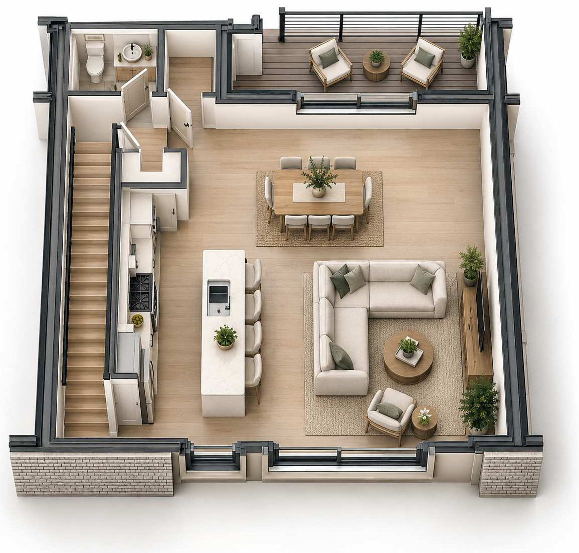 Type A main floor plan
