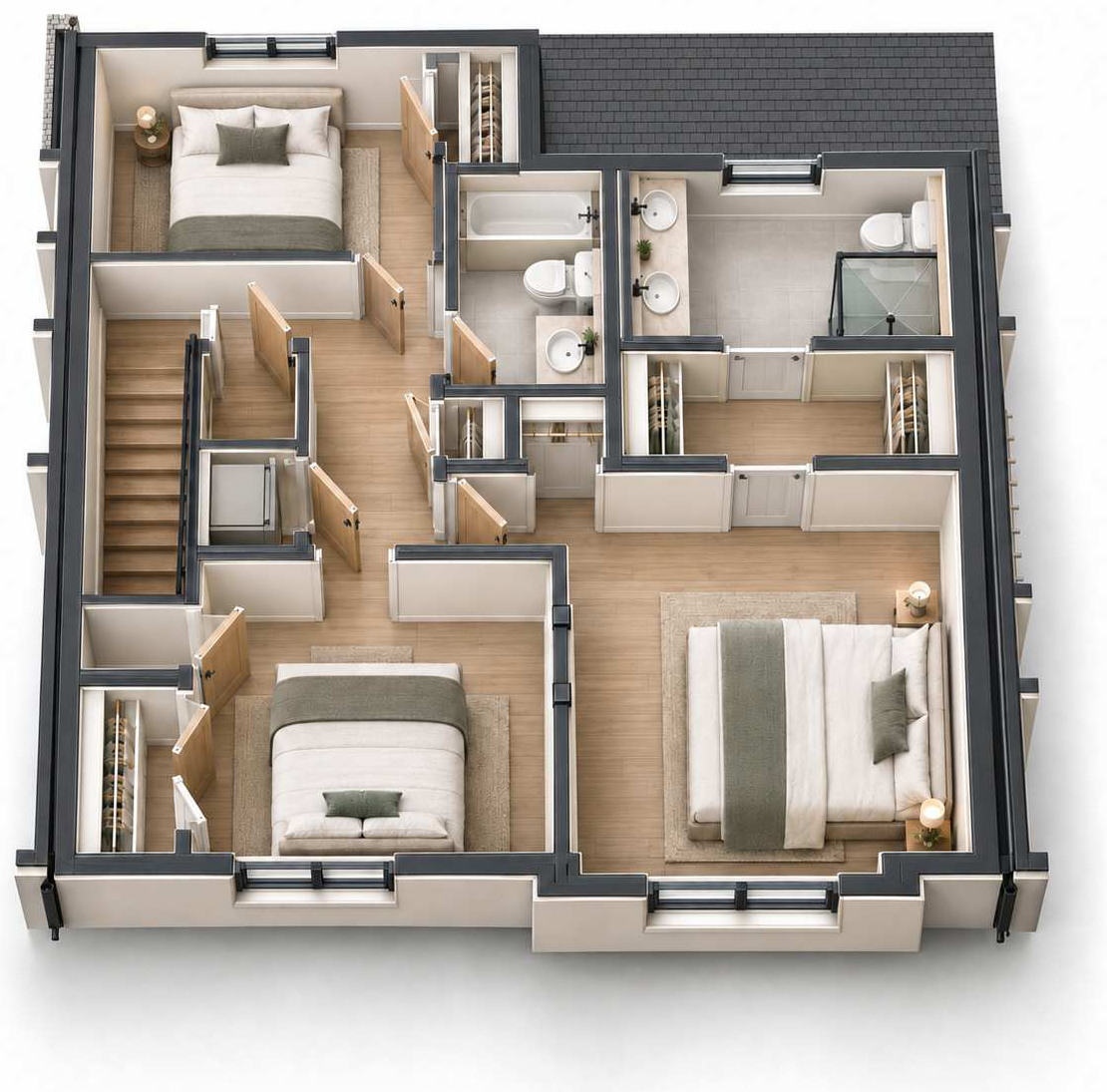Type A upper floor plan
